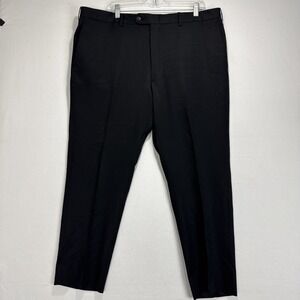 Vtg JB Britches 40x27 USA Made Black 100% Wool Pleated Cuffed Dress Pants